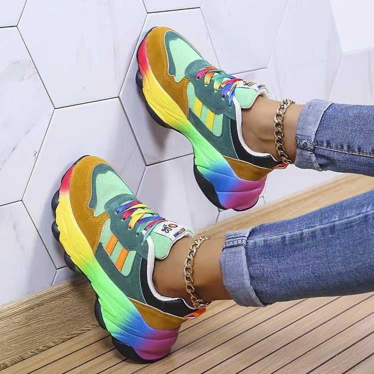 Rainbow sporty shoes for women