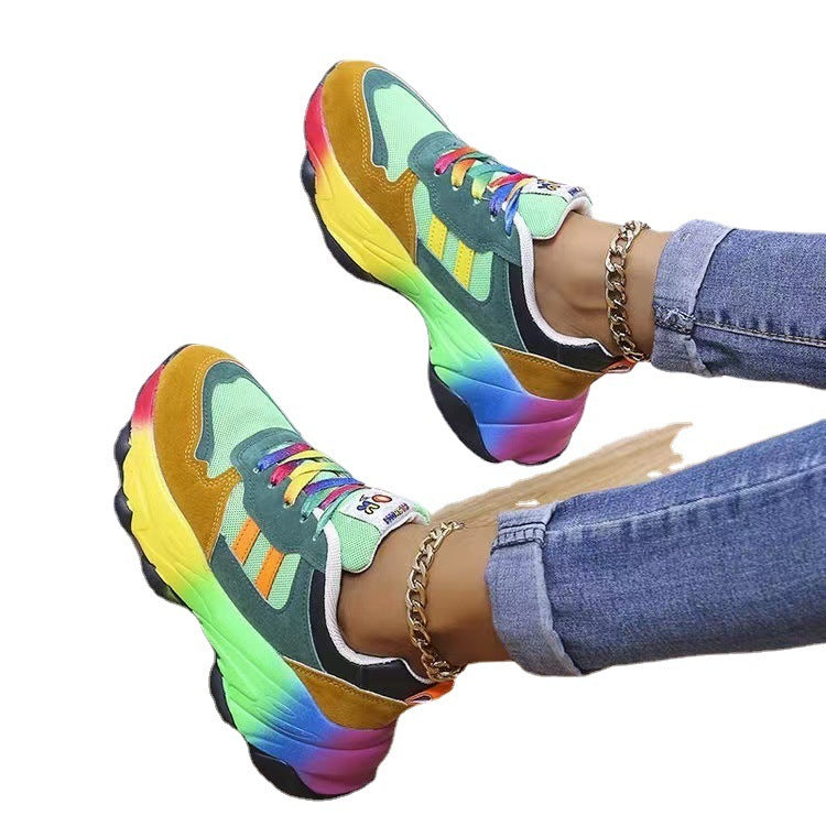 Rainbow sporty shoes for women
