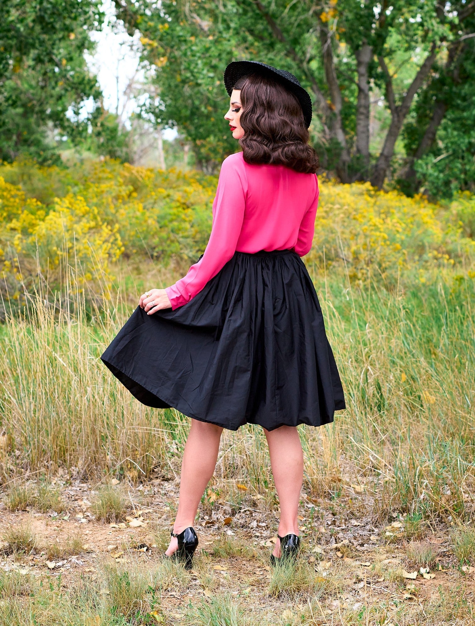Helen Retro Blouse in Pink
