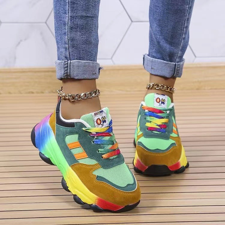 Rainbow sporty shoes for women
