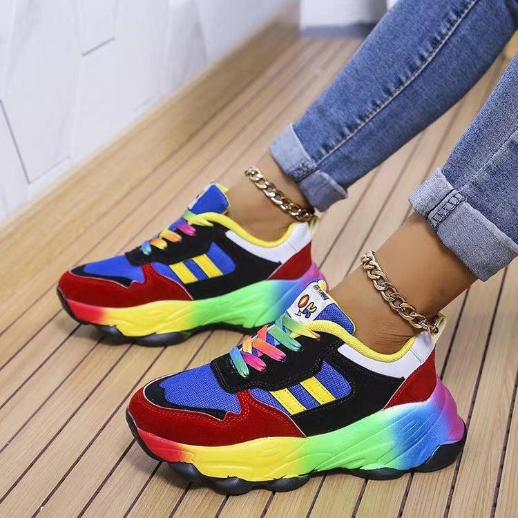 Rainbow sporty shoes for women