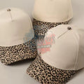 Leopard Brim Canvas Blank Hat